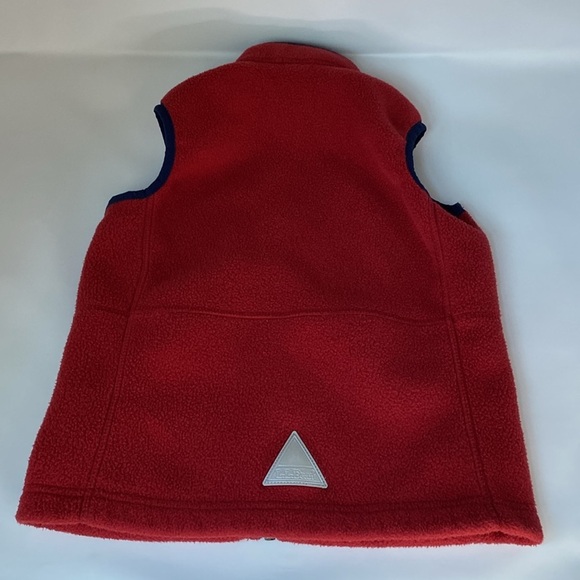 LL Bean Kids' Mountain Classic Fleece Vest in Red‎ and Navy Medium Size 5 Size 6 - Picture 7 of 11